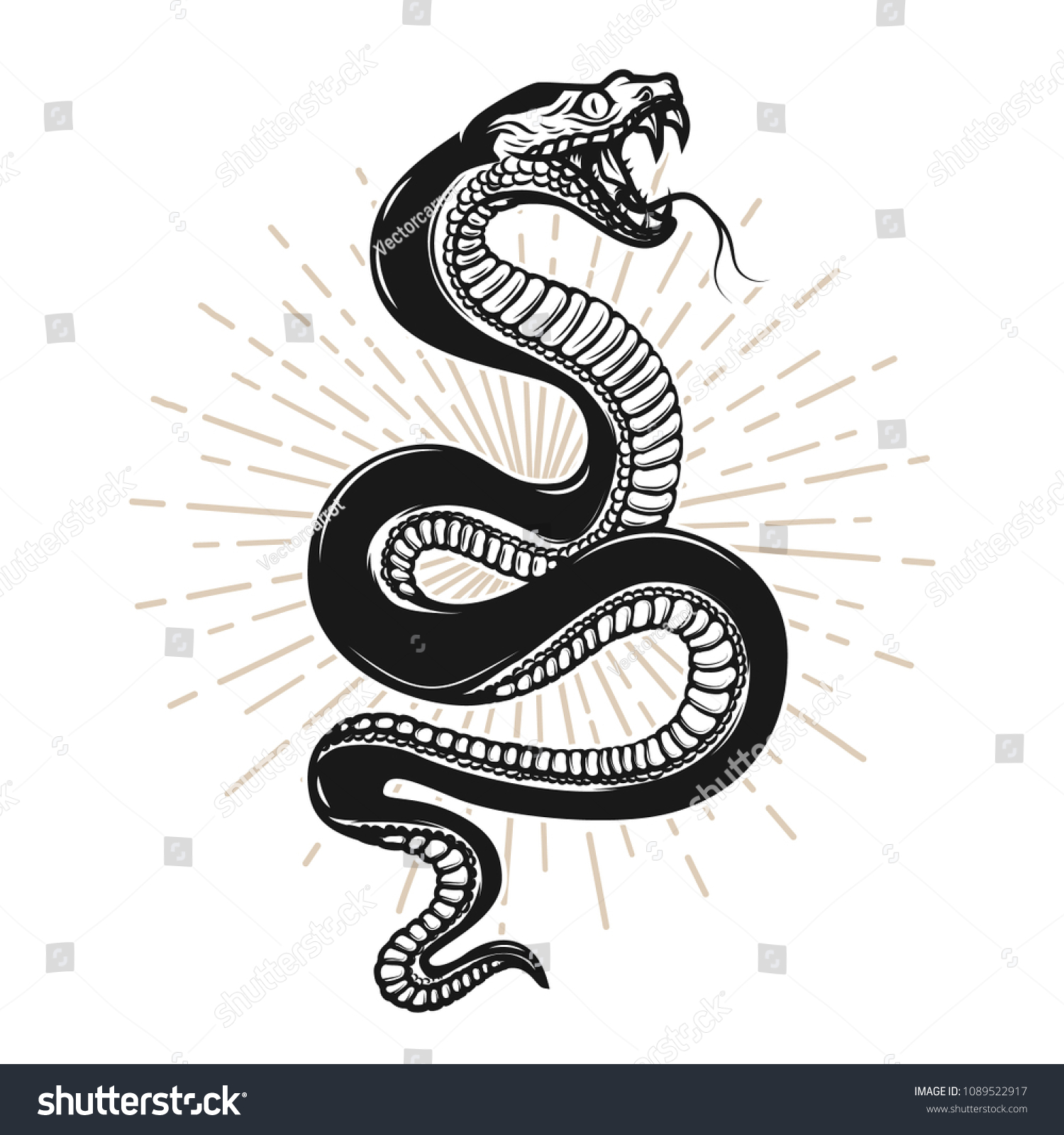 SVG of Snake illustration on white background. Design element for poster, t shirt, emblem, sign. Vector image svg