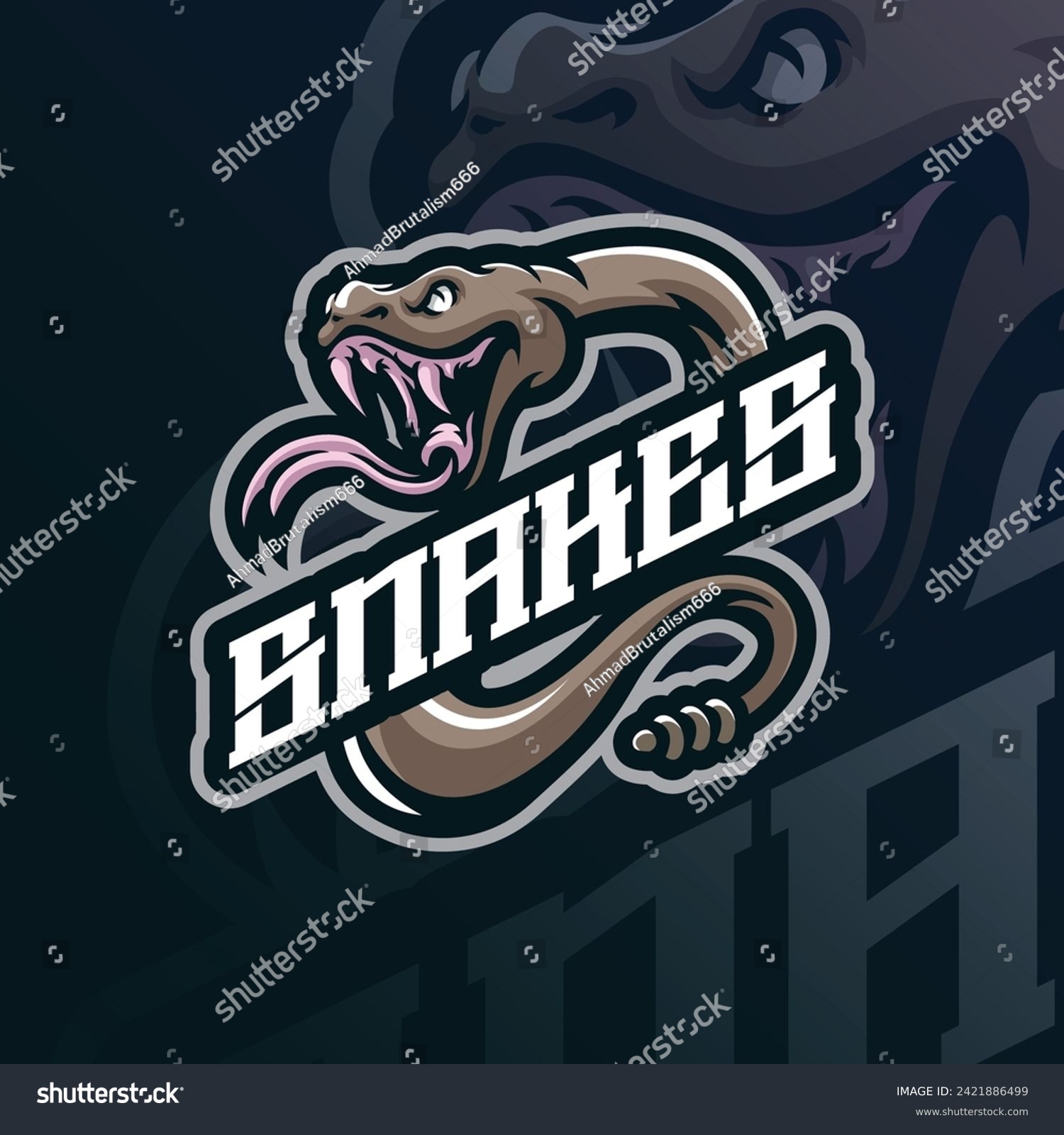 SVG of Snake mascot logo design vector with modern illustration concept style for badge, emblem and t shirt printing. Angry snake illustration for sport and esport team. svg