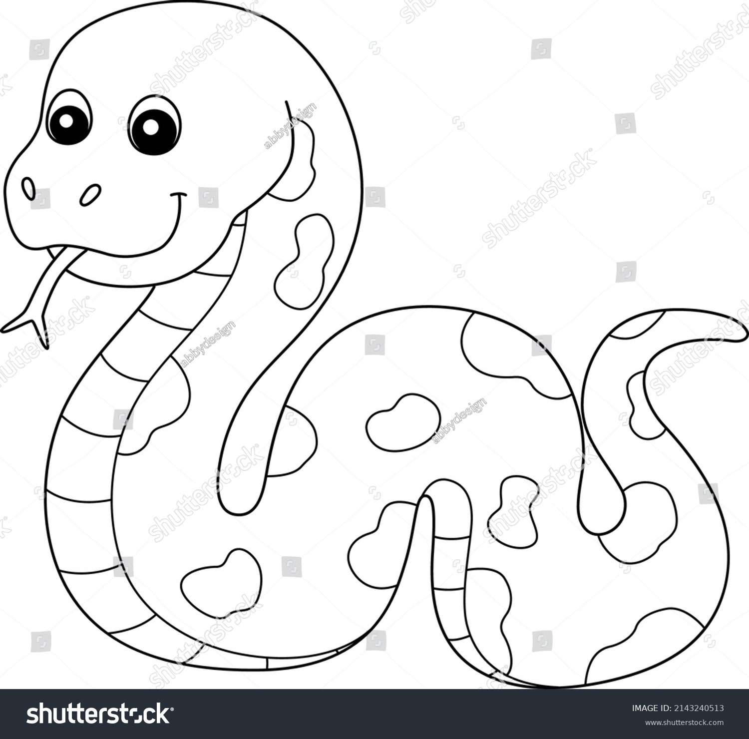 Snake On Ground Coloring Page Isolated Stock Vector (Royalty Free ...