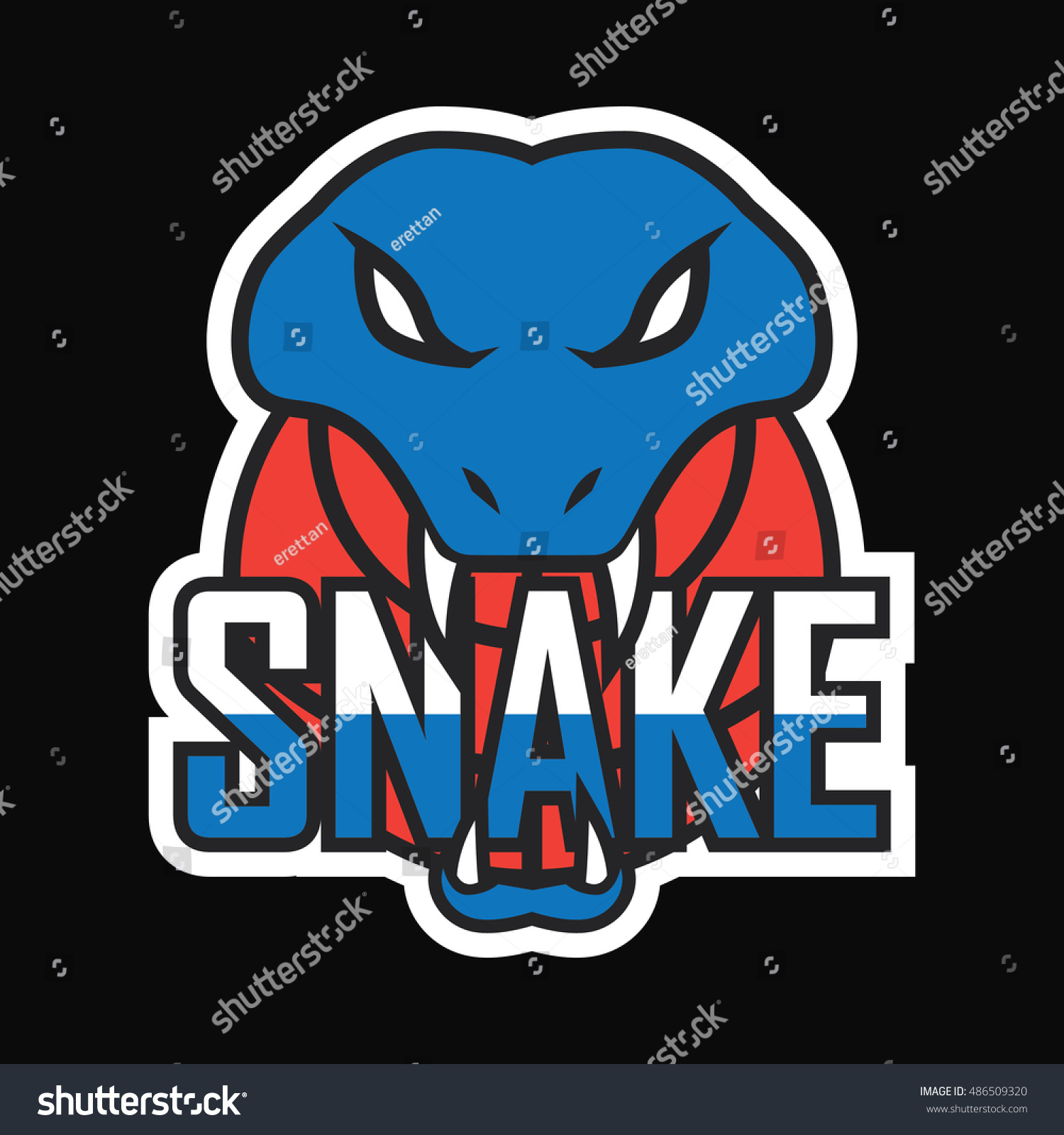 Snake Sport Logo Badge Stock Vector (Royalty Free) 486509320