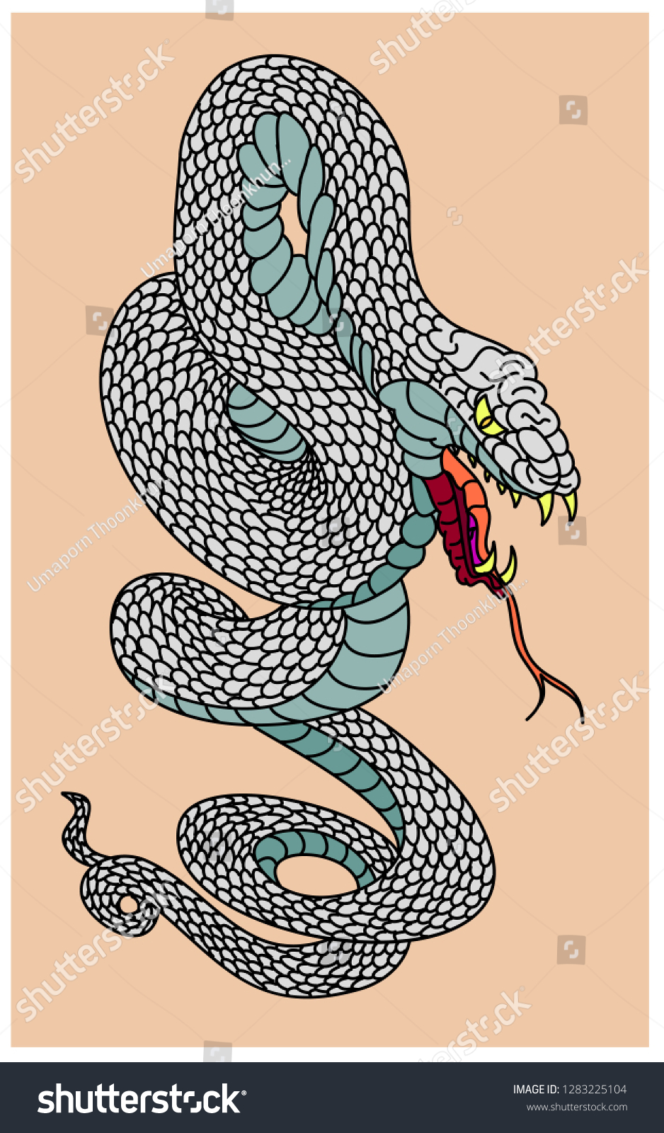 Snake Vector Tattoo Printing On Background Stock Vector (Royalty Free ...