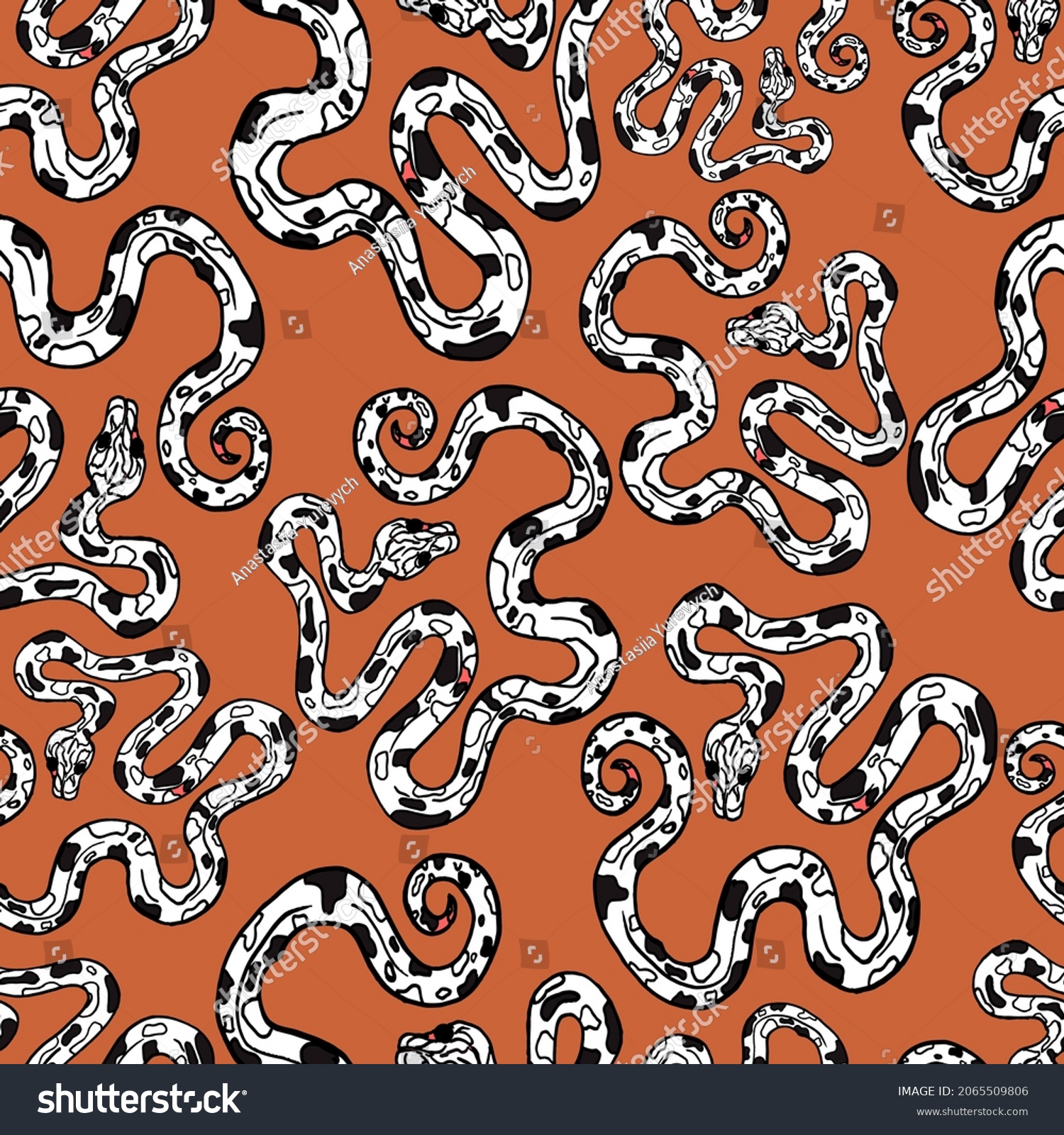 Snake Vector Pattern Seamless Illustration Snakes Stock Vector (Royalty ...