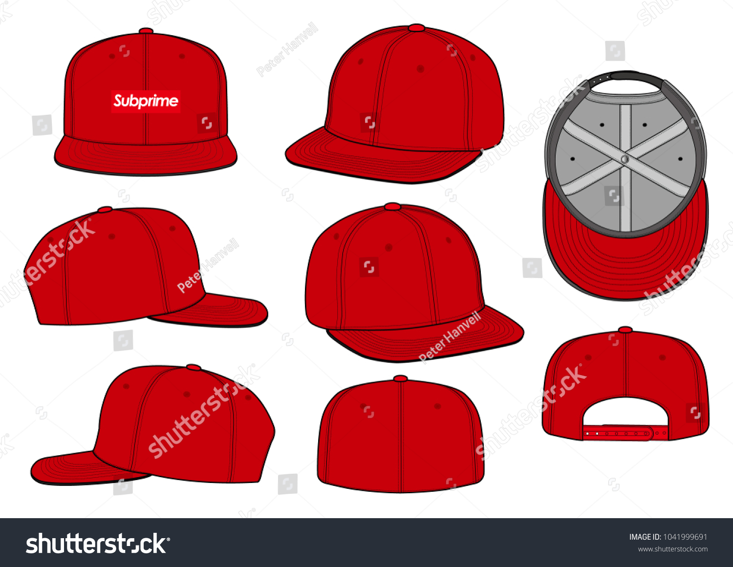 Snapback Cap Vector Illustration Flat Sketches Stock Vector Royalty Free 1041999691 Shutterstock