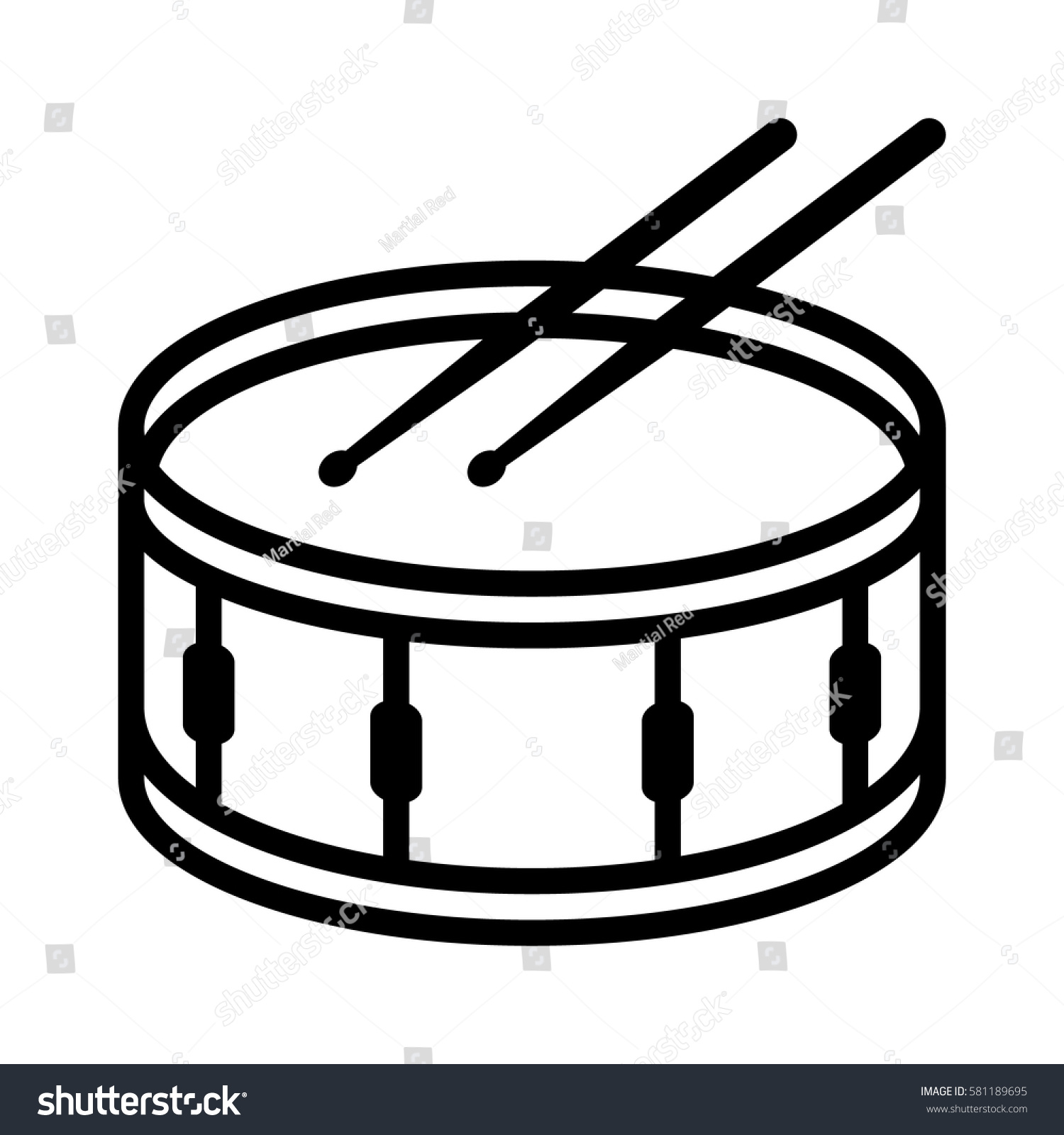 Snare Drum Side Drum Drumsticks Musical Stock Vector (Royalty Free ...