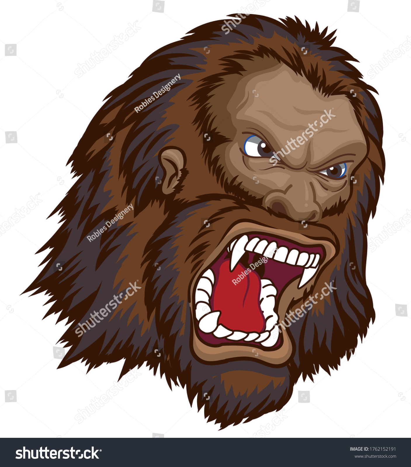 SVG of Snarling Angry bigfoot yeti Sasquatch svg