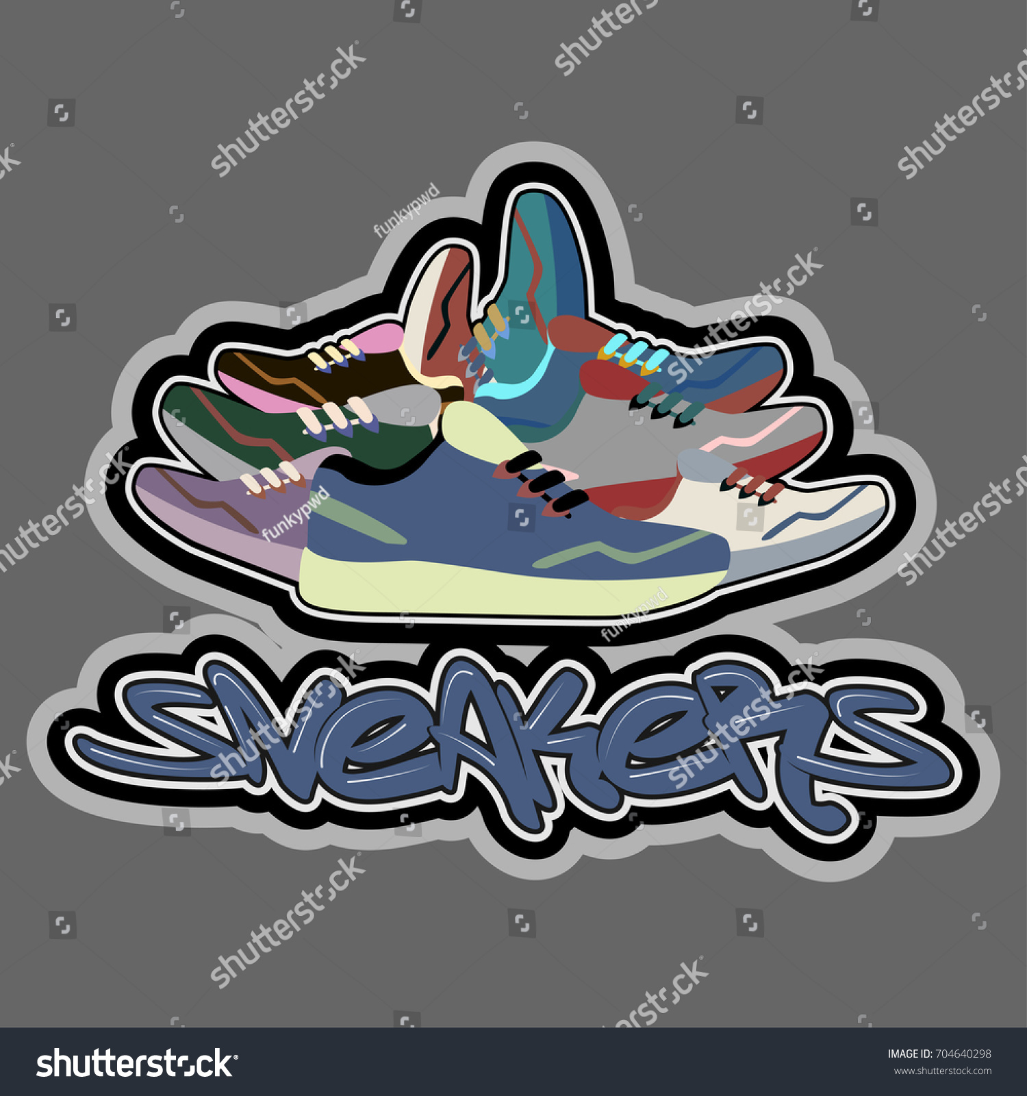 Sneaker Logo Graffiti Style Stock Vector (Royalty Free) 704640298