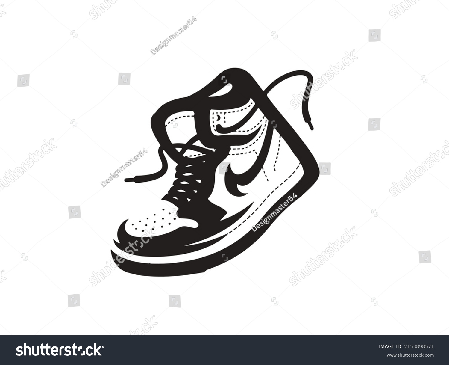 Sneaker Shoe Jordan Shoe Vector Stock Vector (Royalty Free) 2153898571 ...