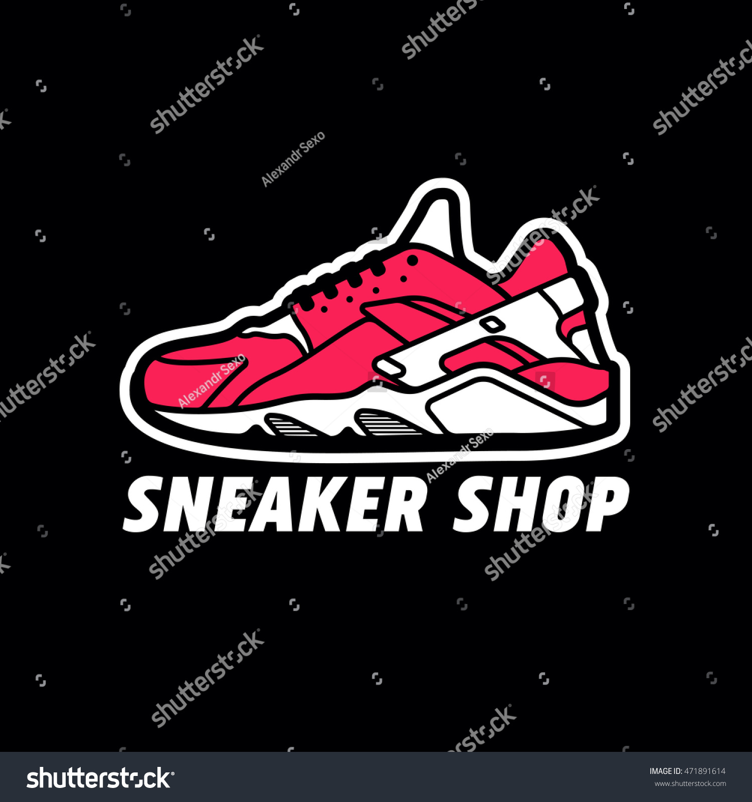 Ein Bild malen Feuchtigkeit schwimmend sneaker store logo Fußpolster ...