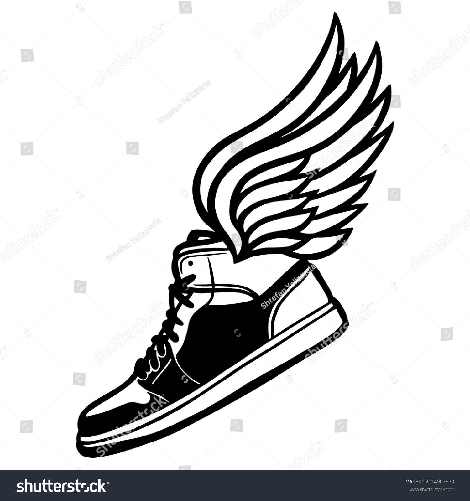 SVG of Sneakers with wings svg. Flying shoes Track clipart. Cross country cut file svg