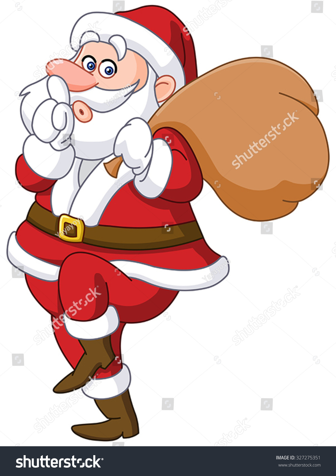 Sneaky Santa Claus Showing Silence Sign Stock Vector 327275351 ...