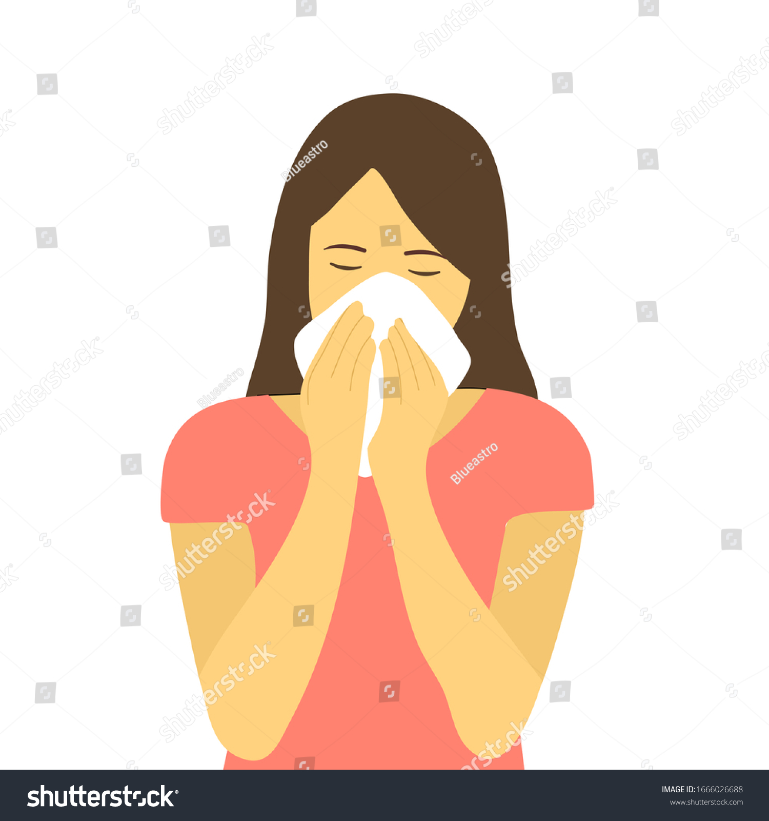 4,896 Sneezing woman vector Images, Stock Photos & Vectors | Shutterstock