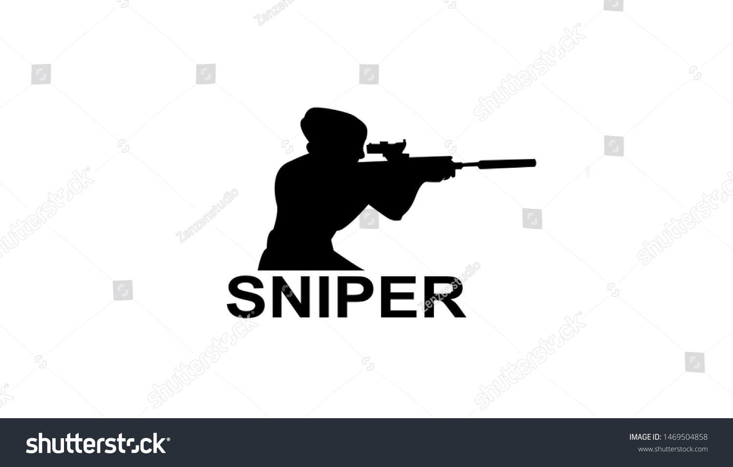 Sniper Emblem Sports Teams Sniper Club Stock Vector (Royalty Free ...