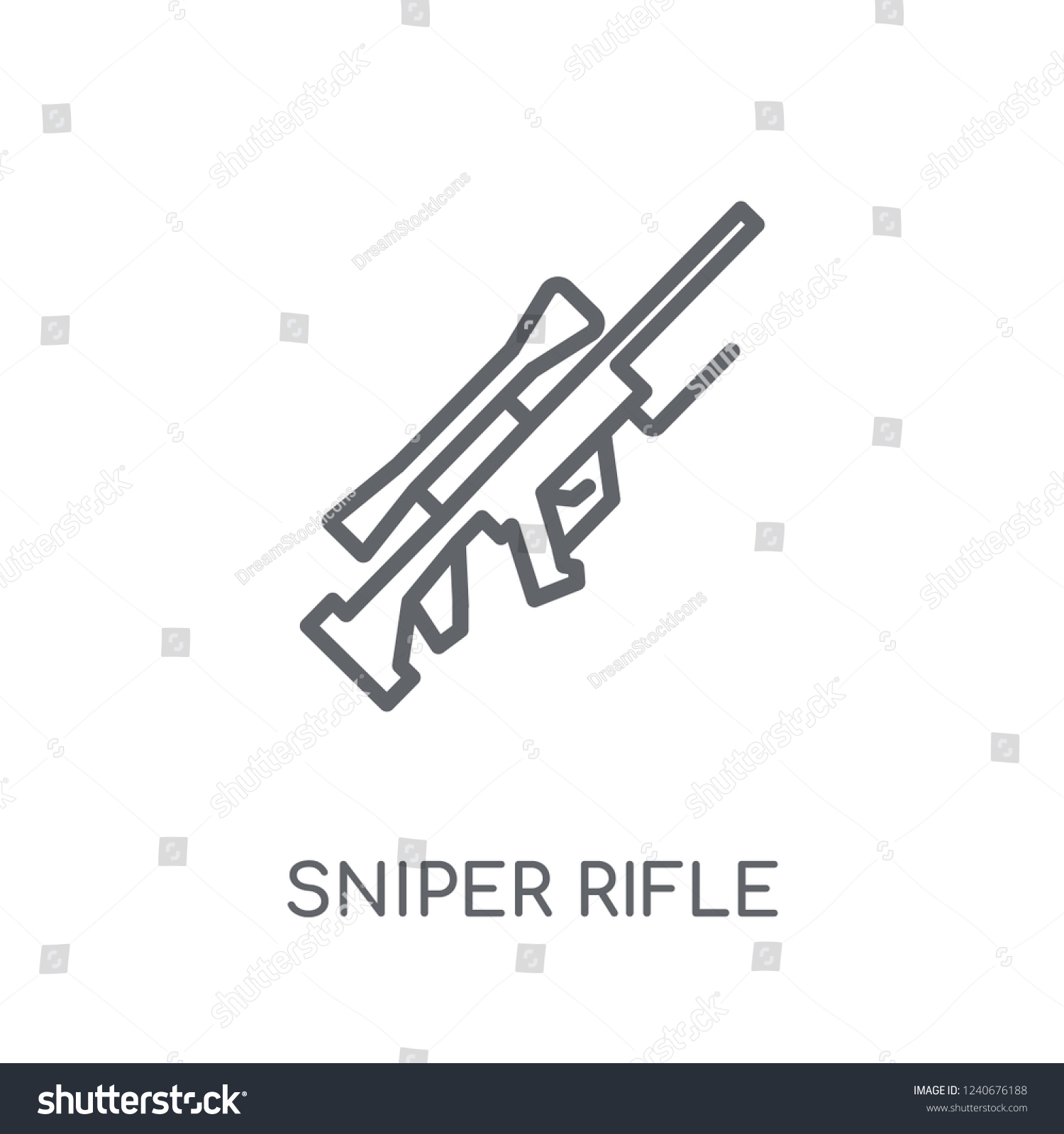 Sniper Rifle Linear Icon Modern Outline Stock Vector (Royalty Free ...