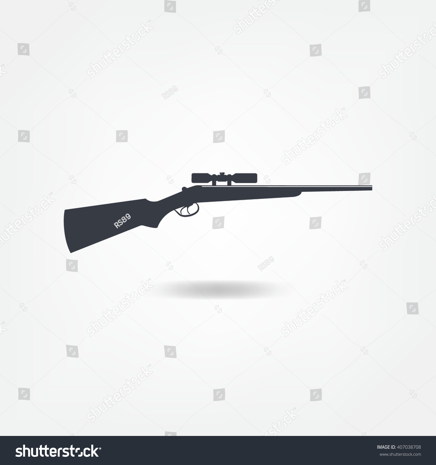 Sniper Rifle Vector Black Stock Vector (Royalty Free) 407038708