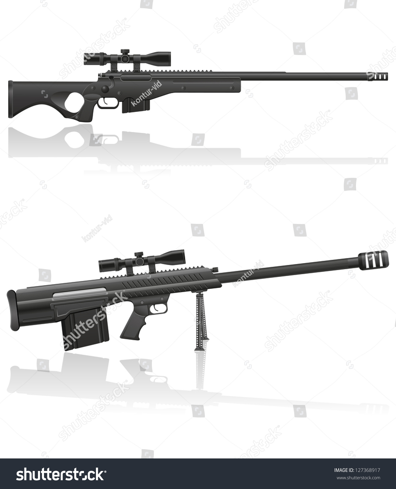 Sniper Rifle Vector Illustration Isolated On Stock Vector (royalty Free 