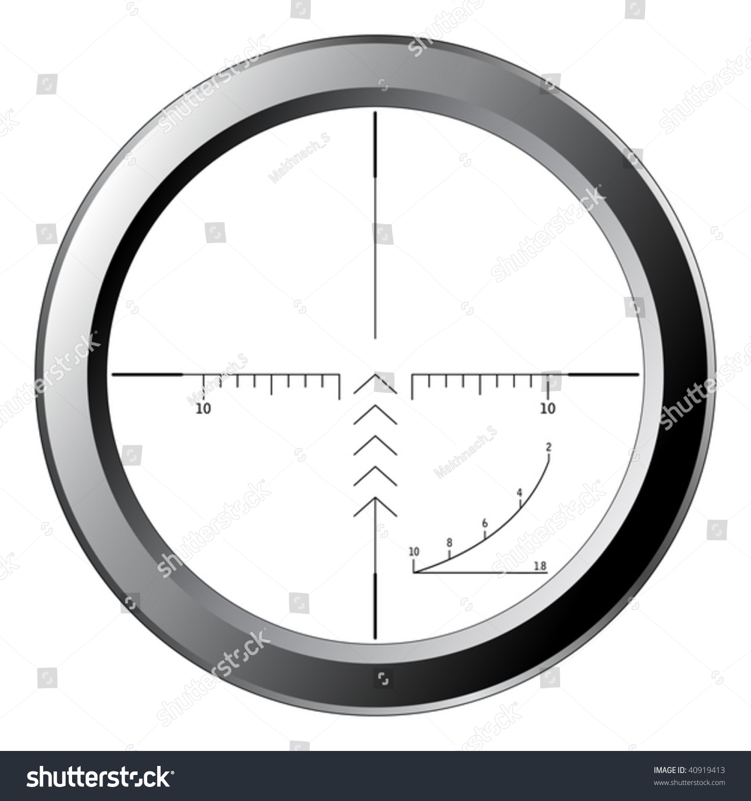 Sniper Scope Isolated On White Vector Stock Vector 40919413 - Shutterstock