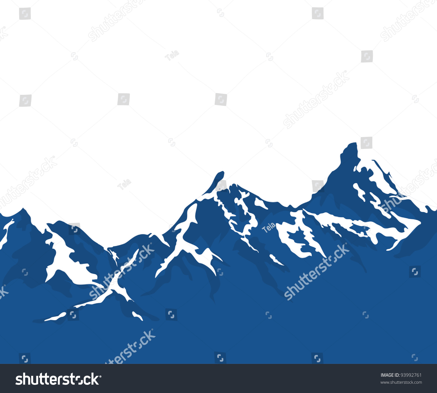 Download Snow Capped Mountains Isolated On White Stock Vector ...