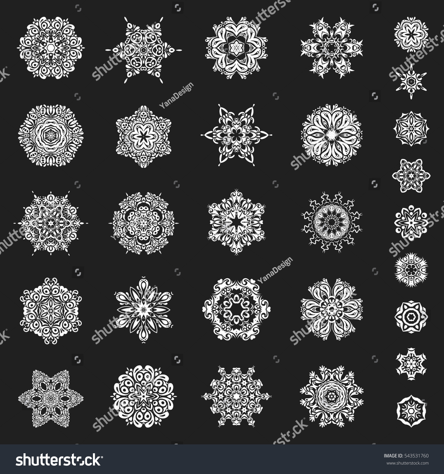 Download Snow Crystal Regular Texture Vector Set Stock Vector ...
