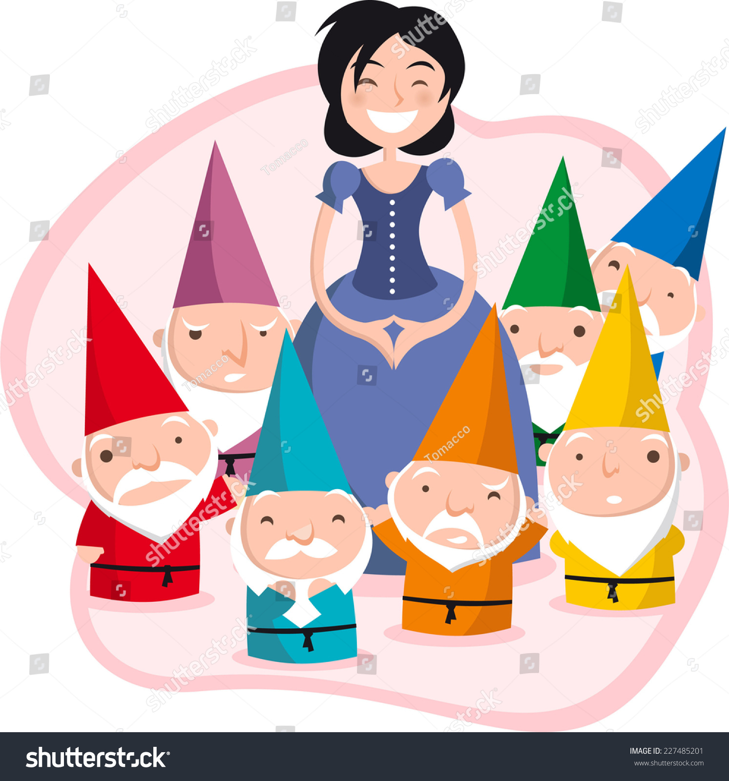 白雪姫と7人のドワーフの漫画のイラスト のベクター画像素材