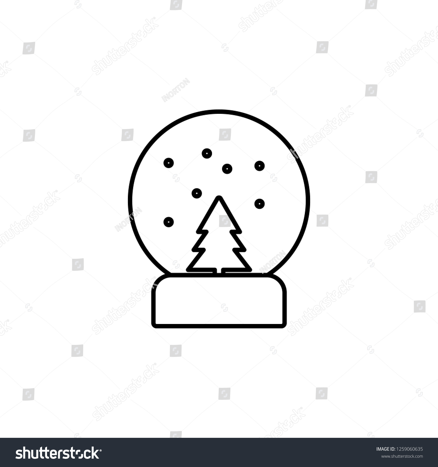 Snowball Icon Simple Outline Vector Christmas Stock Vector (Royalty ...