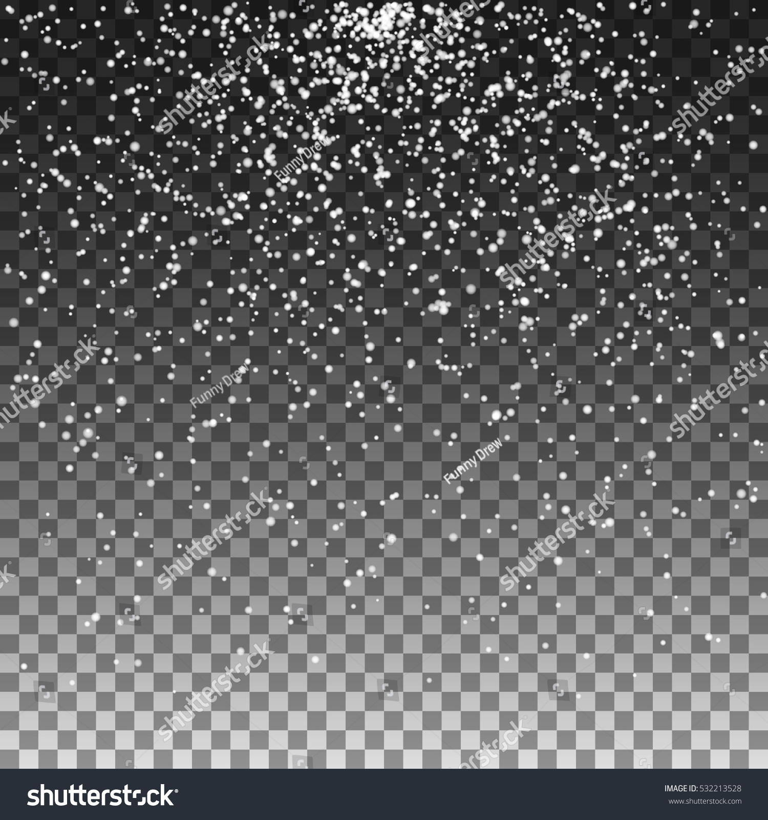Snowfall Particles Design Transparent Background Vector Stock Vector