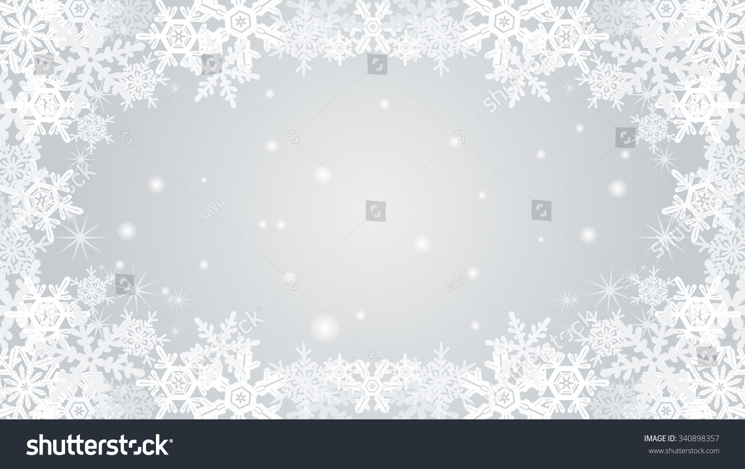 Snowflake Frame -Silver Eps10 Stock Vector Illustration 340898357 ...