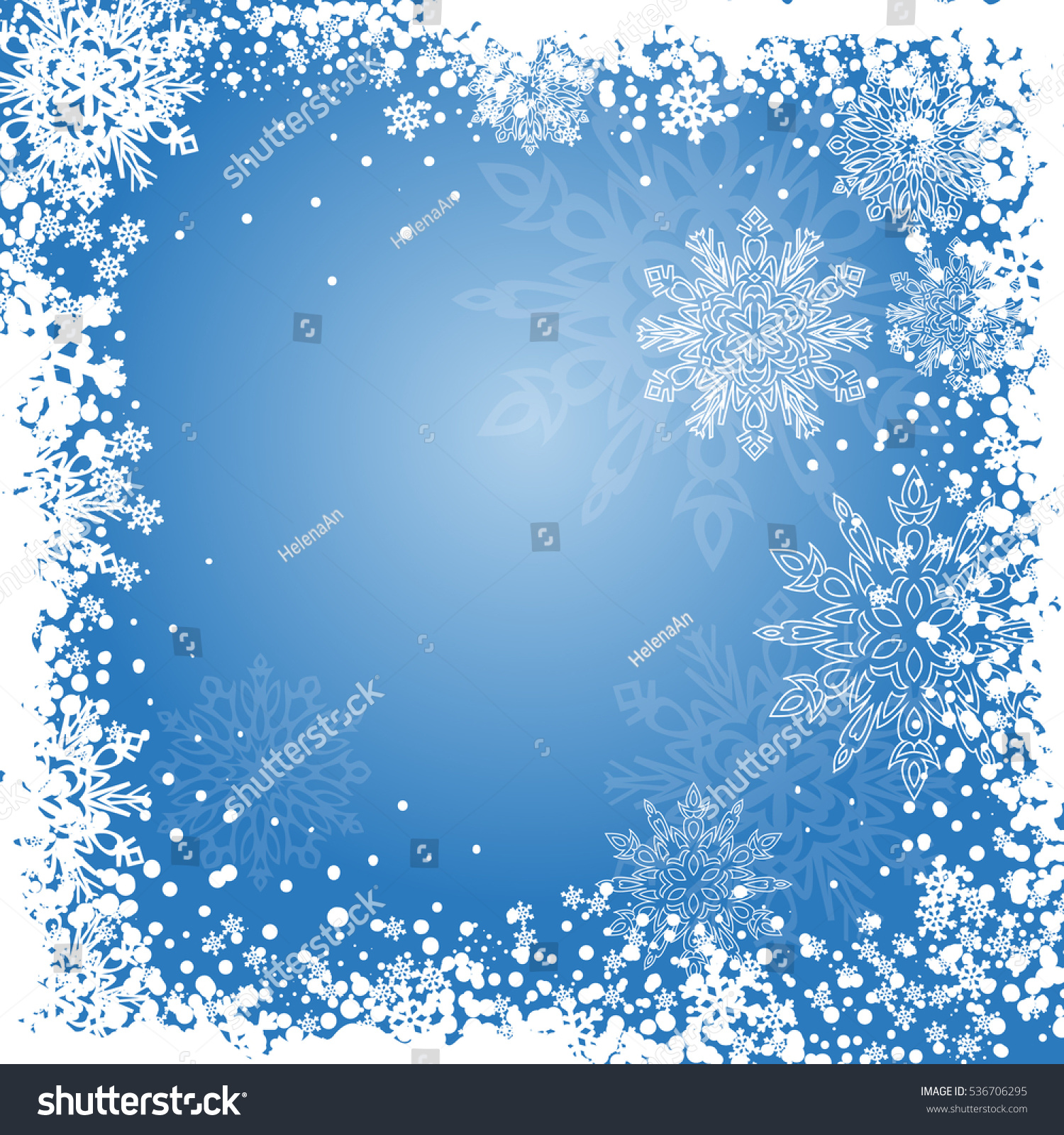 Snowflakes On A Blue Background Stock Vector Illustration 536706295