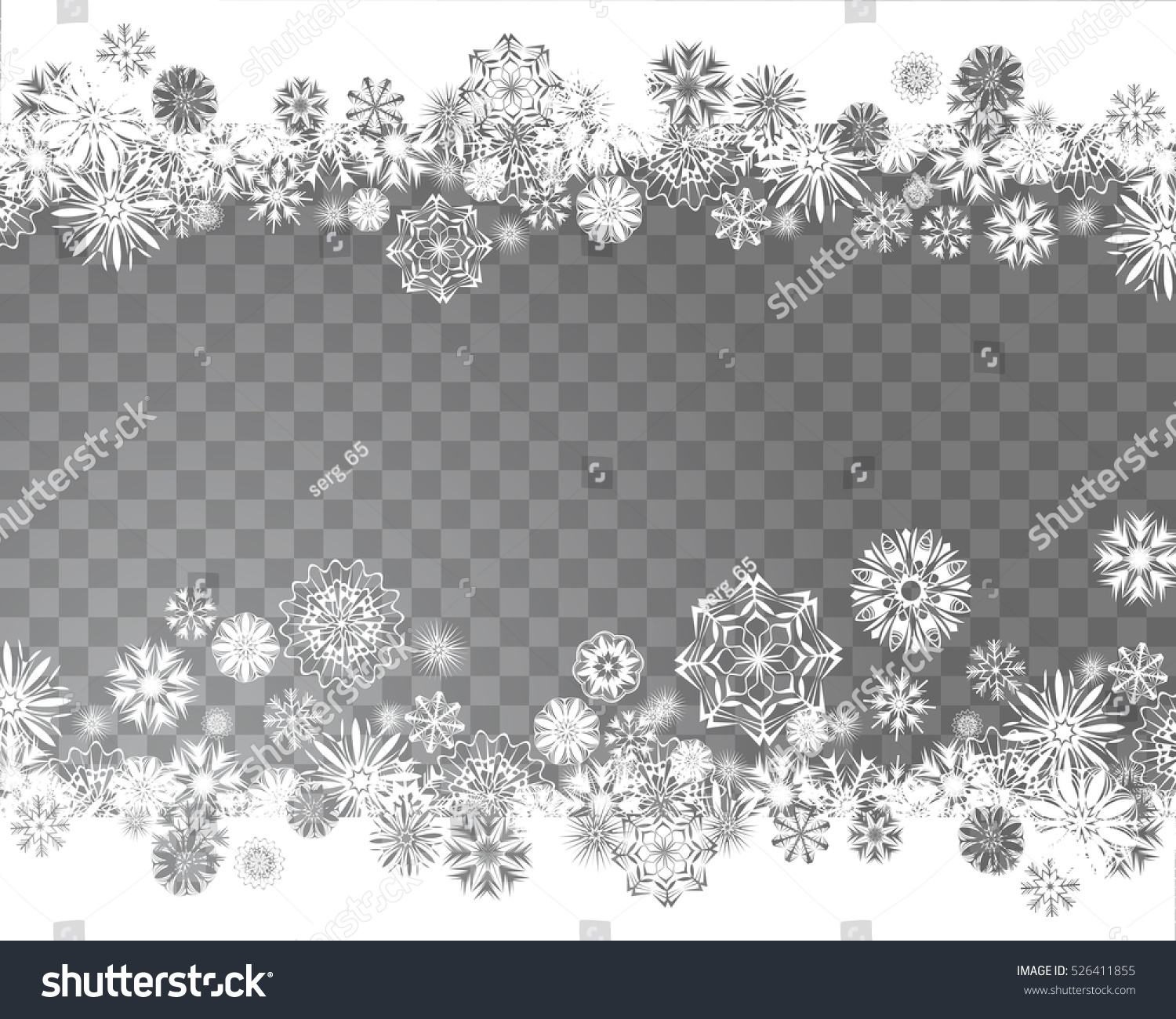 Snowflakes On Transparent Background Abstract Snow Stock Vector