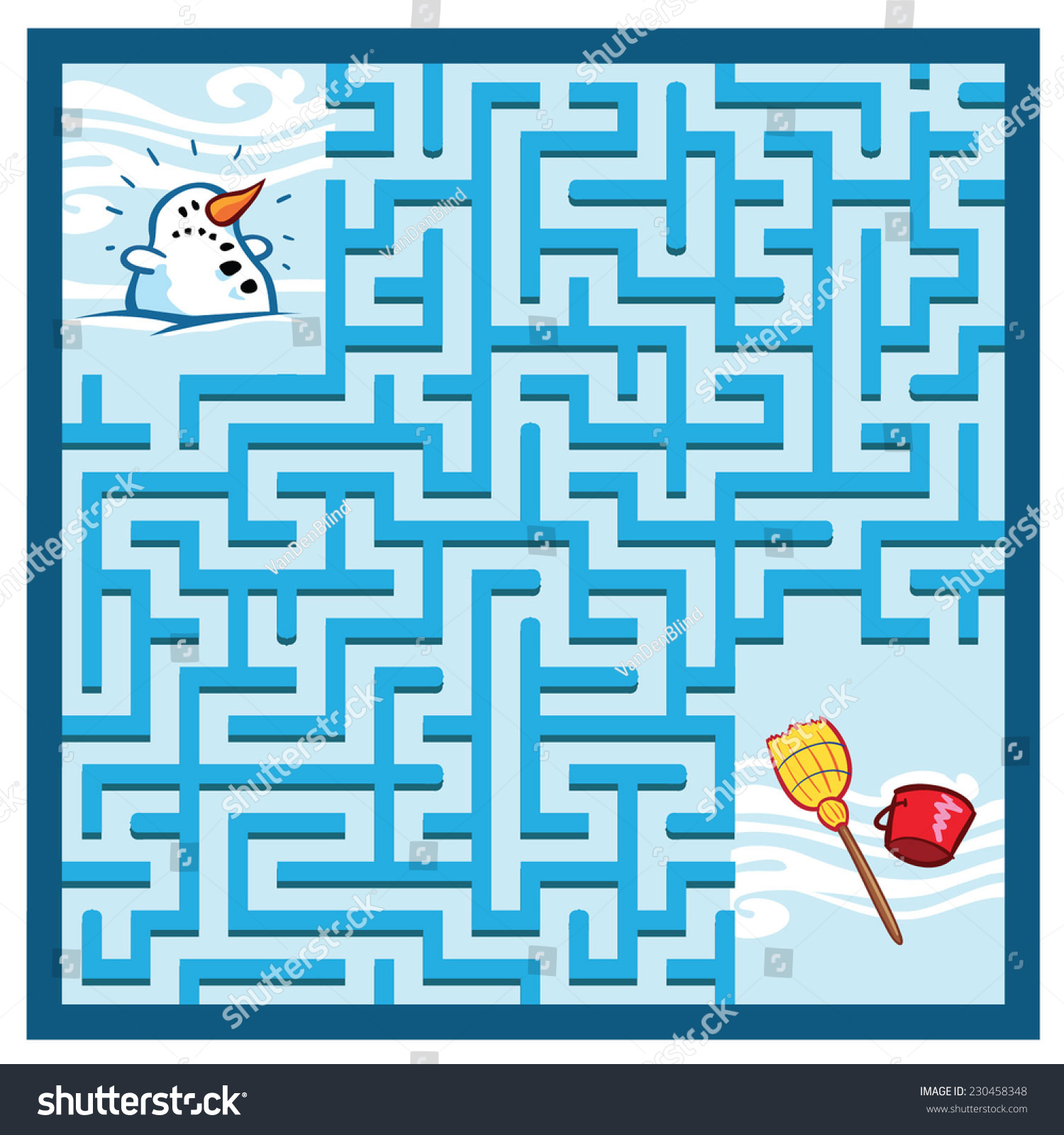 Snowman Maze Game (Help The Snowman Find His Broom And Hat - Maze ...