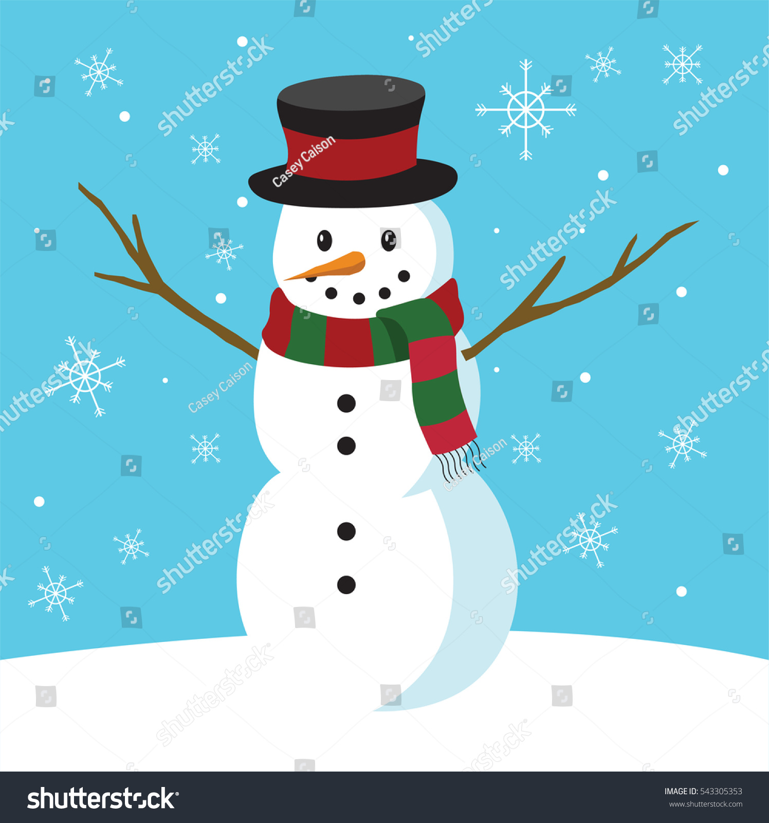 Snowman Vector Image - 543305353 : Shutterstock