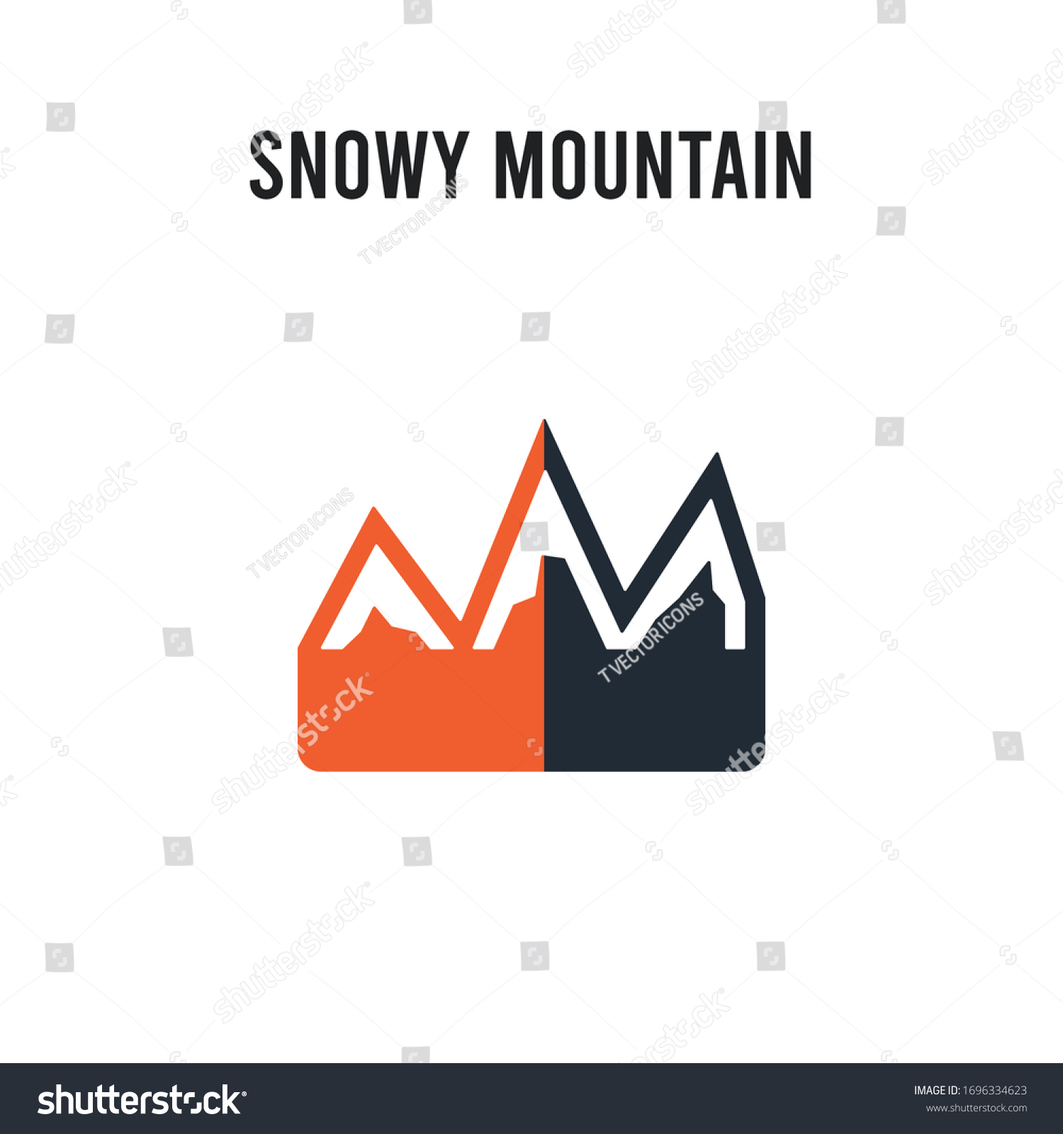 Snowy Mountain Vector Icon On White Stock Vector (Royalty Free ...