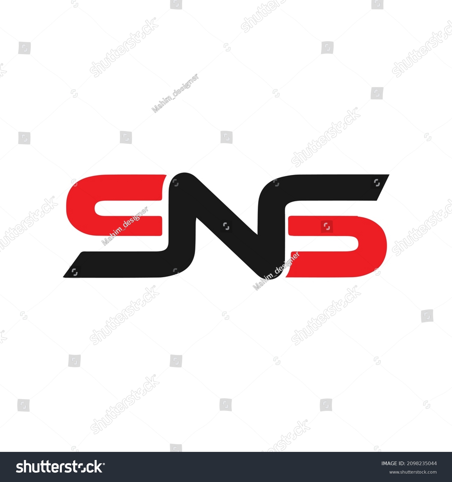 Sns Initial Letter Monogram Logo Design Stock Vector (Royalty Free ...