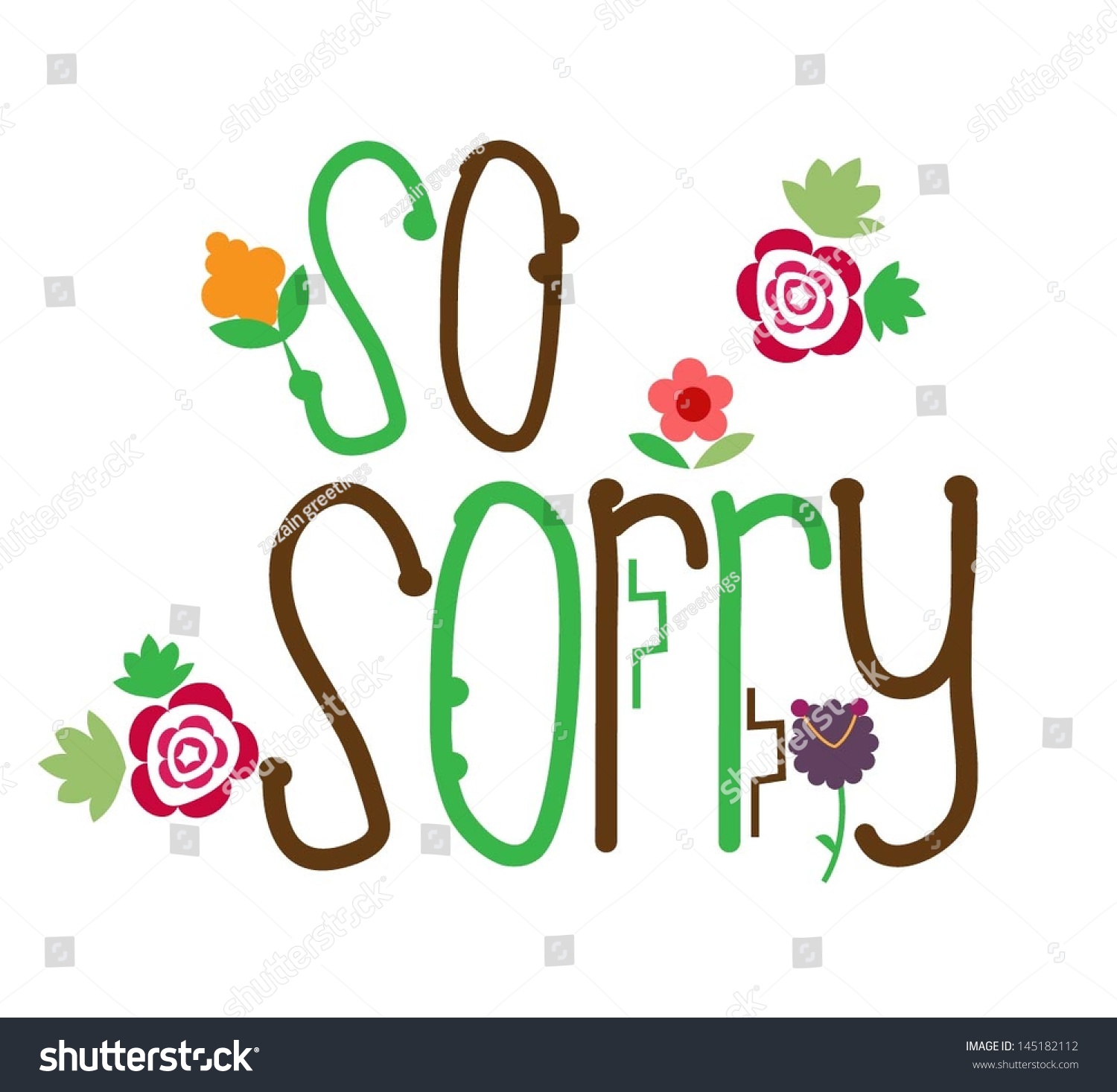 So Sorry Card Stock Vector Illustration 145182112 : Shutterstock