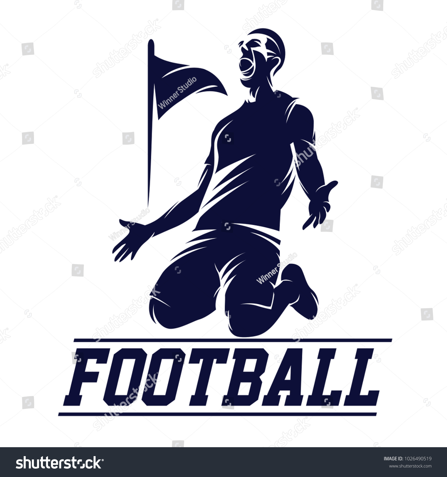 Futbol I Futbolist Chelovek Logo Vector