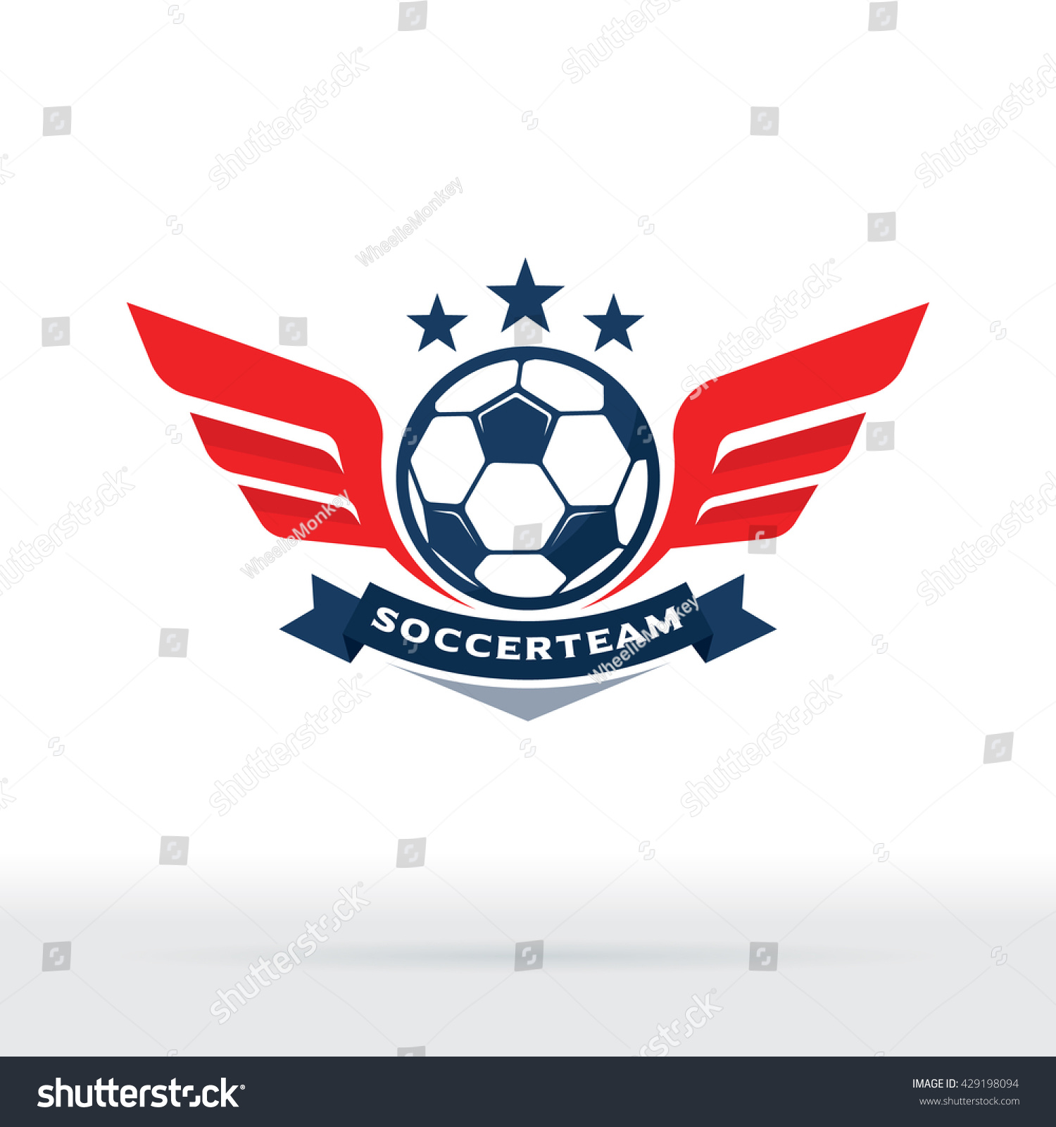 サッカーボールと翼のロゴ サッカーチームのバッジ のベクター画像素材 ロイヤリティフリー