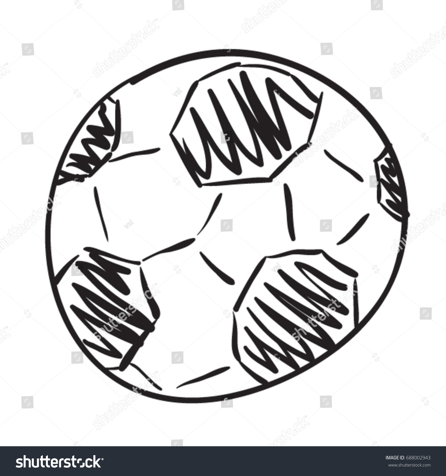 Soccer Ball Doodle Back School Elementary Stock Vector Royalty Free