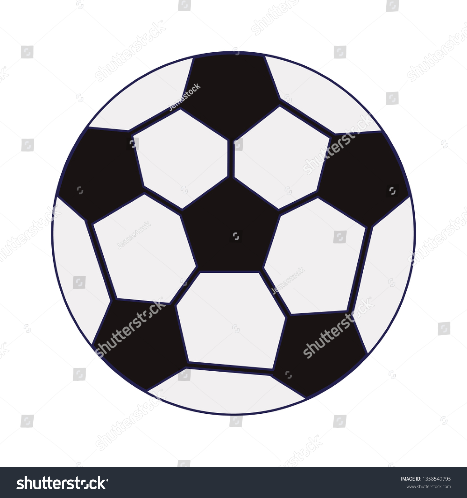 Soccer Ball Sport Cartoon Blue Lines Stock Vector (Royalty Free) 1358549795