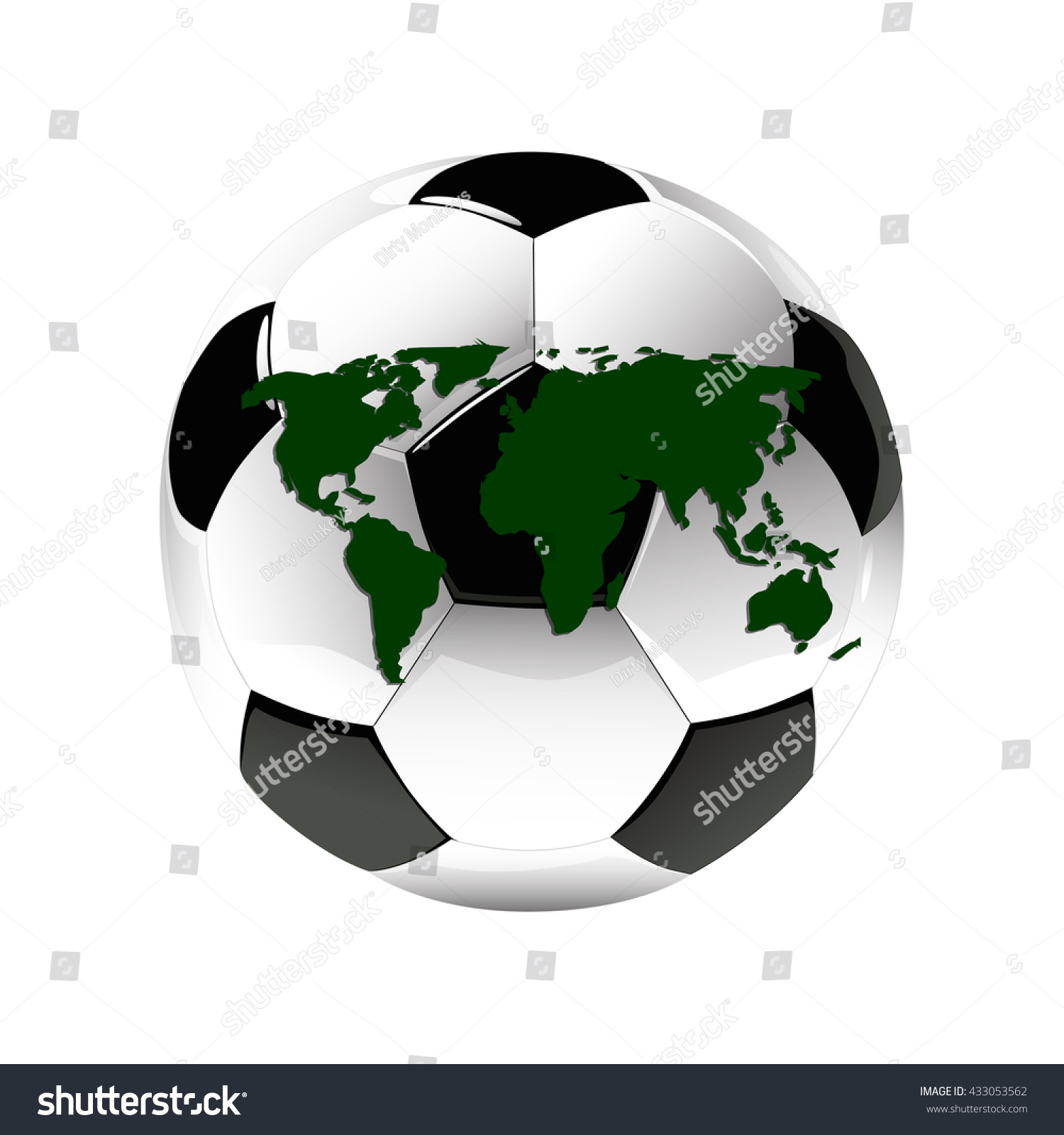 Soccer Ball World Map Stock Vector Royalty Free 433053562