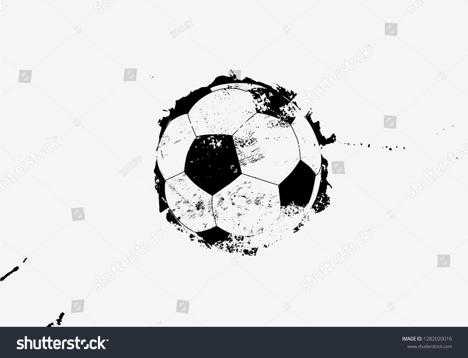 Soccer black and white typographical vintage grunge style poster retro vector illustration