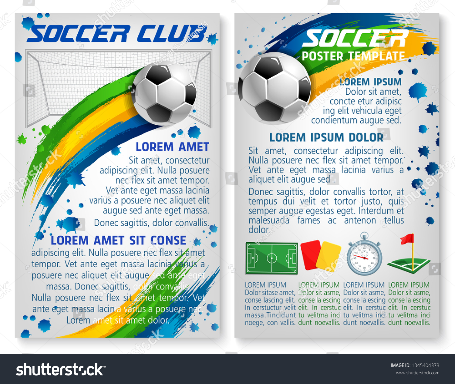 Soccer Club Football Game Championship Poster Stock Vector With Regard To Soccer Referee Game Card Template