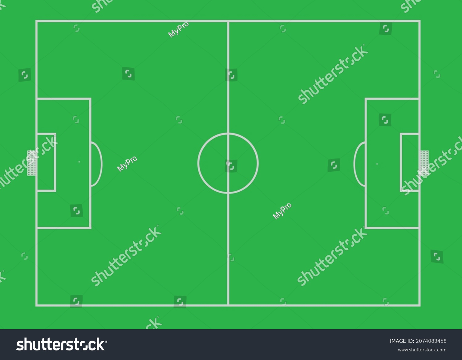 Soccer Field Drawing Vector Illustration Stock Vector (Royalty Free