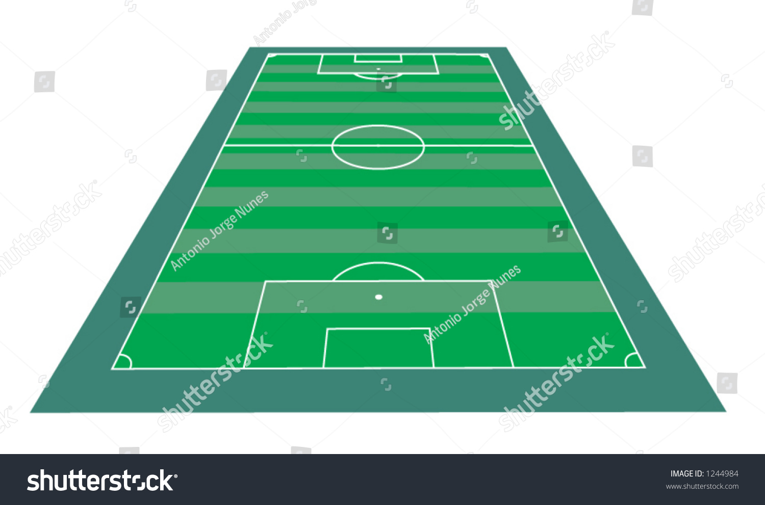 Soccer Field In Perspective. Vector. Can Be Scaled Freely. - 1244984 ...