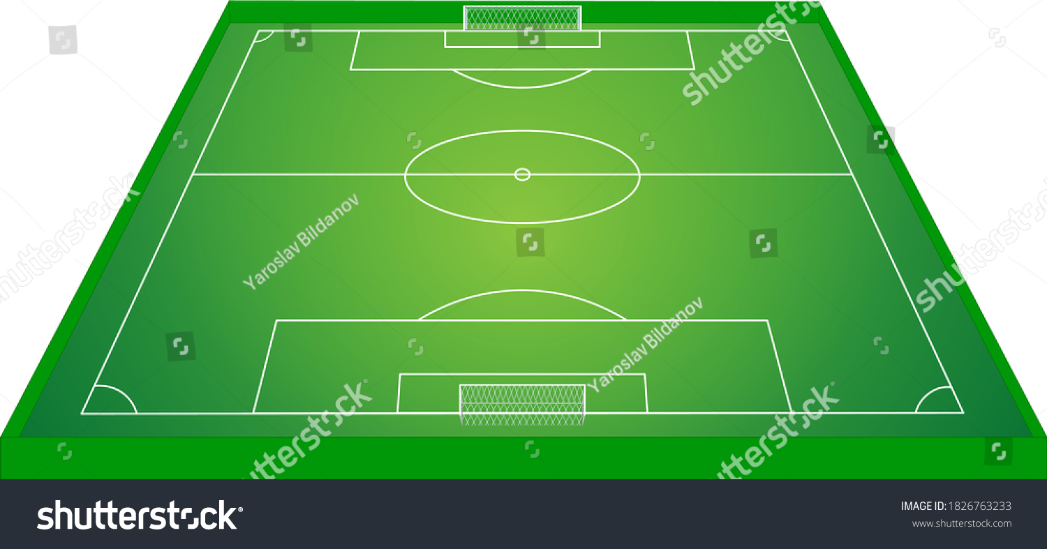 Soccer Field Perspective Vector Graphics Realistic Stock Vector ...