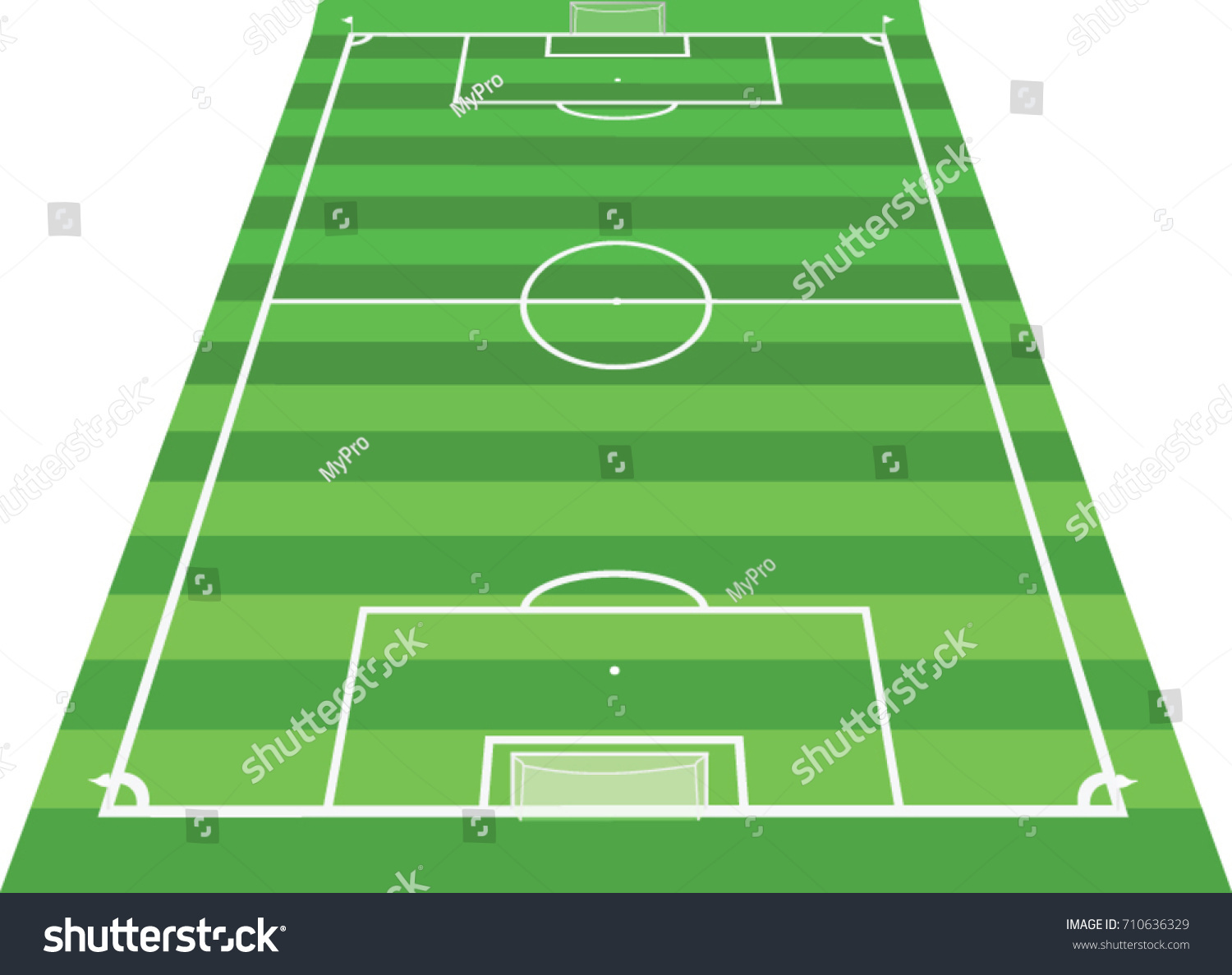 Soccer Field Perspective View Vector Illustration Stock Vector (Royalty ...