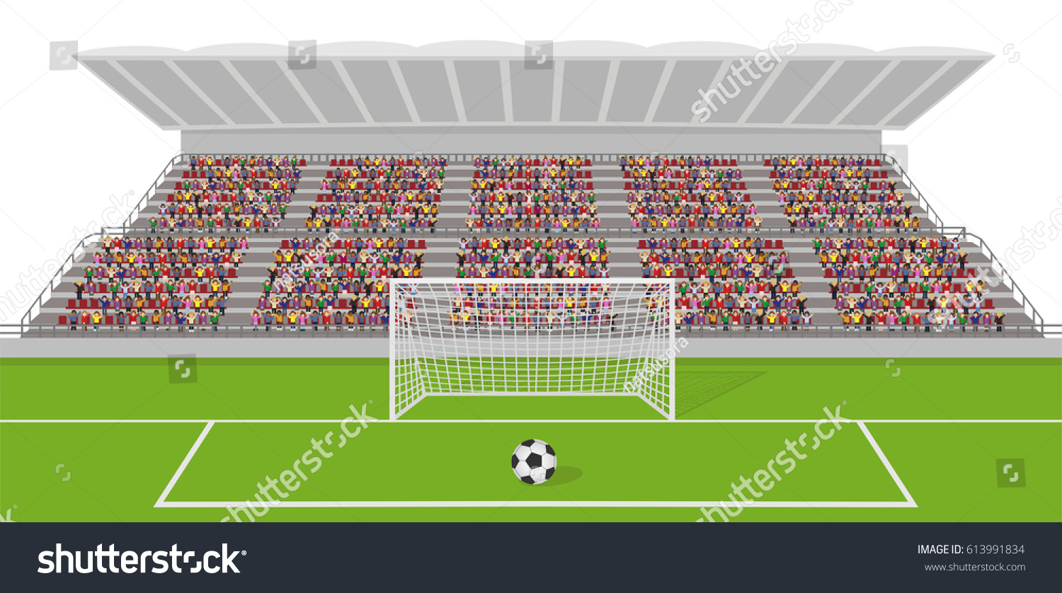 Soccer Field Goal Ball Crowd On Stock Vector Royalty Free Soccer Field Goal Ball Crowd On Stock Vector Royalty Free