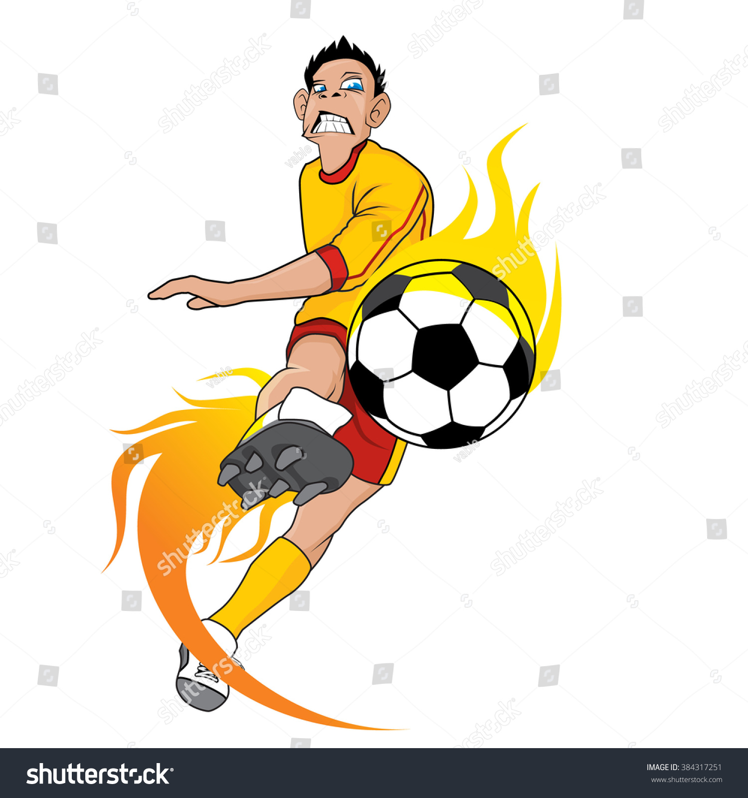 Soccer Fire Ball Kick Stock Vector (Royalty Free) 384317251 | Shutterstock