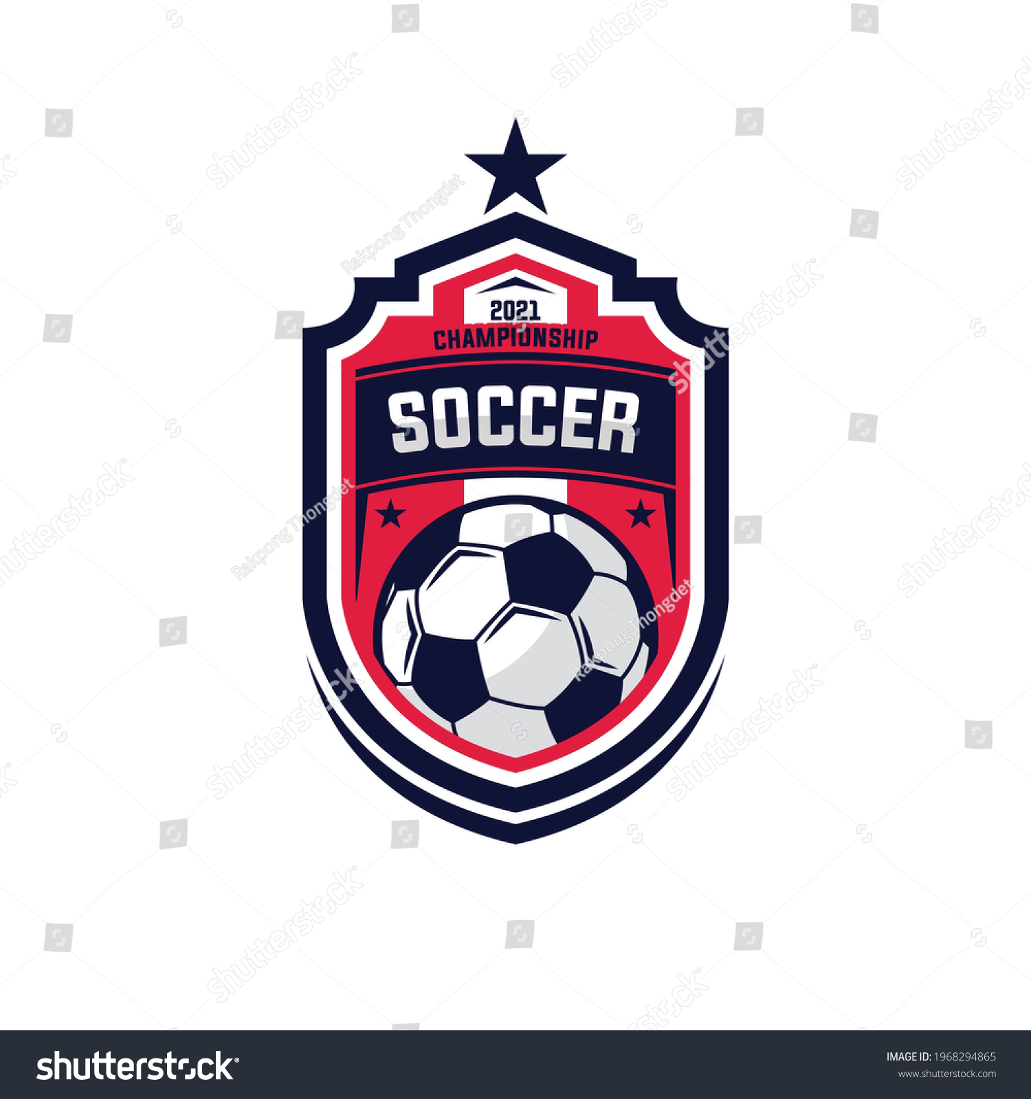 Soccer Football Badge Logo Design Templates Stock Vector (Royalty Free ...