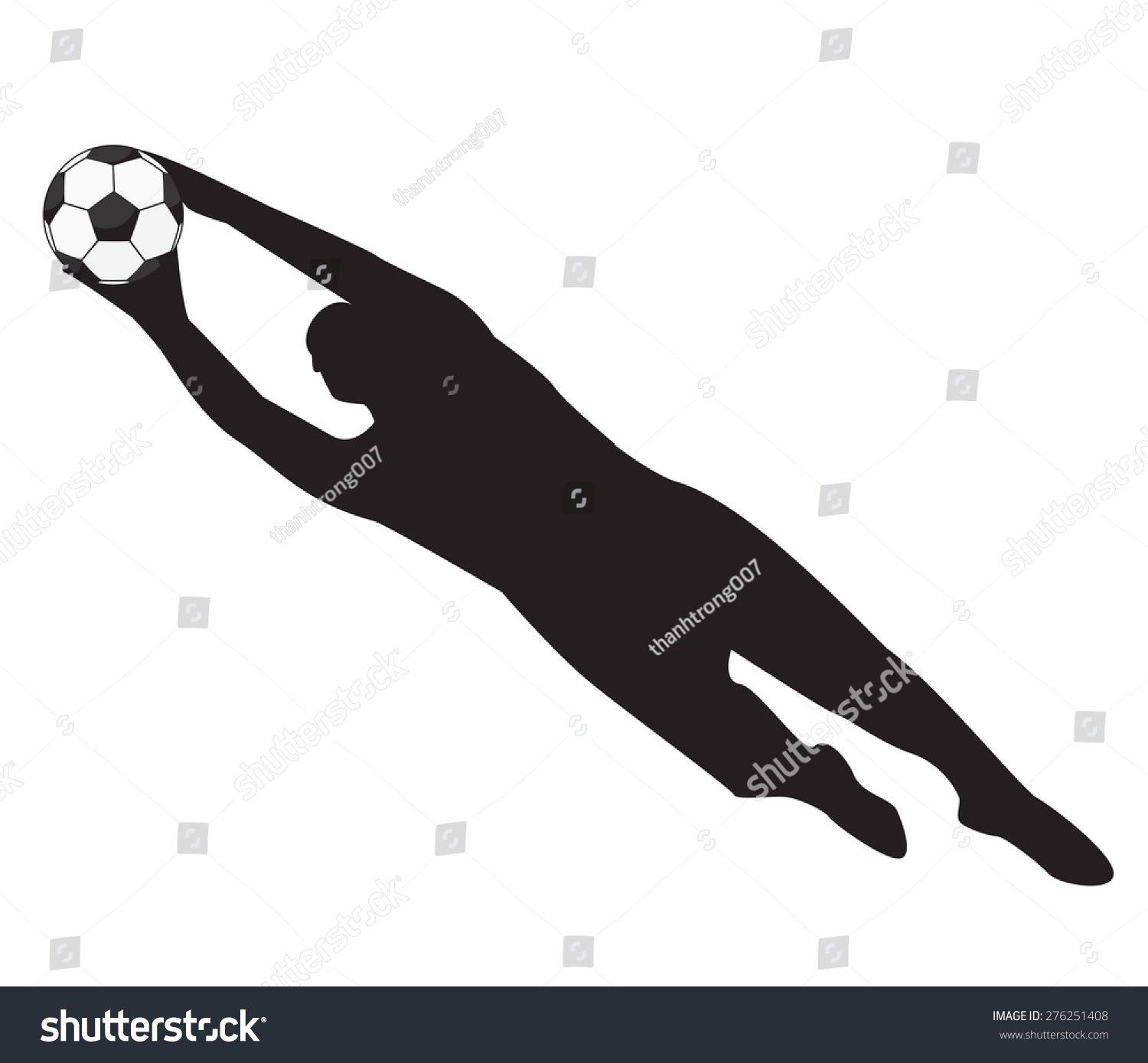 Soccer Football Goalie Keeper Saving Goal Stock Vector (Royalty Free