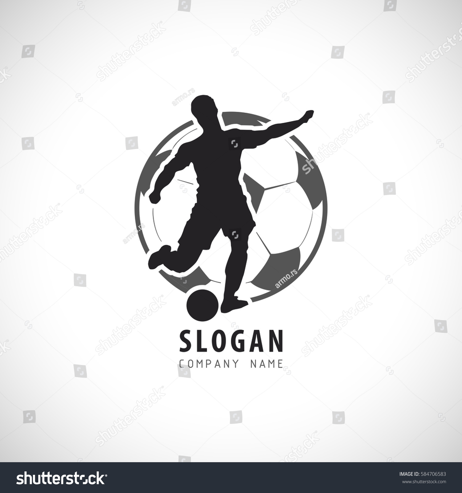 Soccer Football Player Logo Football Vector Stock Vector (Royalty Free