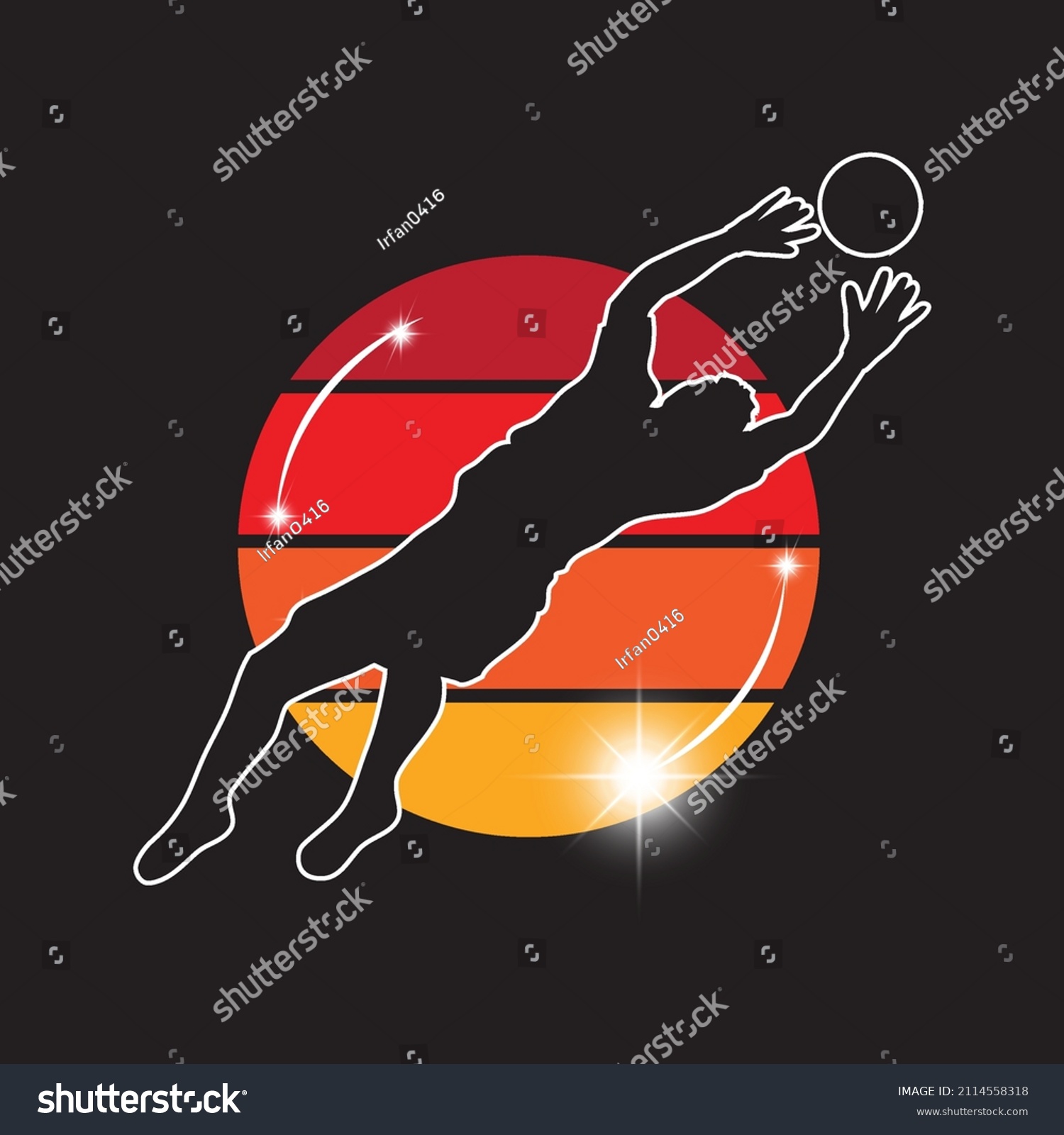 Soccer Football Player Silhouettes Vector Design Stock Vector (Royalty ...